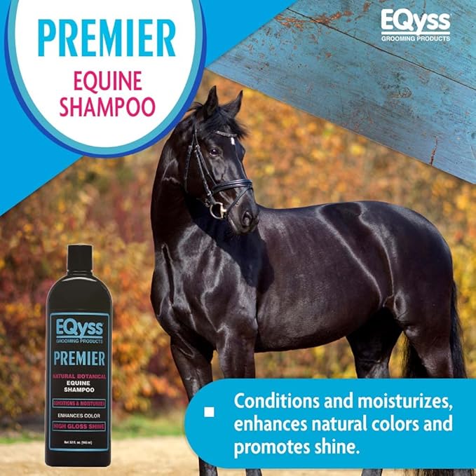 EQyss Premier Equine Horse Shampoo - Conditions and Moisturizes Coat, Enhances Color, Promotes Shine - Safe for All Horses &amp; Pets, pH Balanced, USA Made