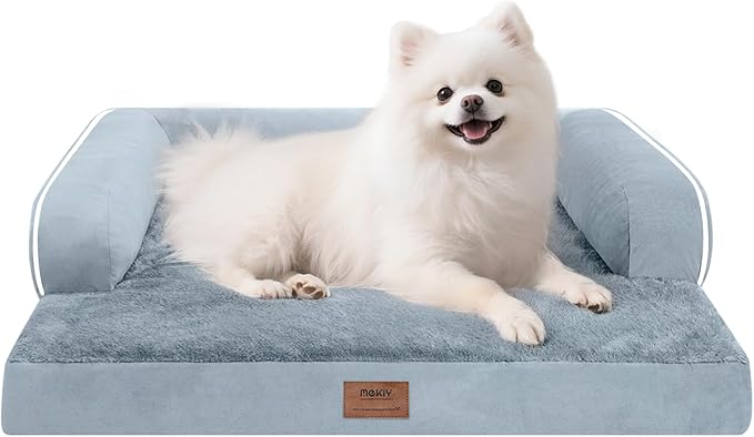 Small Dog Bed Orthopedic Washable Cat Bed Memory Foam Couch Sofa Comfy Pet Beds with Waterproof Removable Cover &amp; Non-Slip Bottom