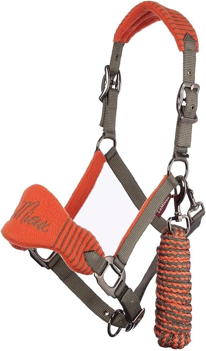 LeMieux Vogue Fleece Headcollar - Halter &amp; Leadrope - Extra Padding, Adjustable at Curb and Poll Strap