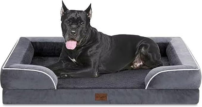Comfort Expression Waterproof Orthopedic Foam Dog Beds, XXL Orthopedic Dog Beds for Extra Large Dogs, Washable Pet Sofa Bed with Removable Cover &amp; Non-Slip Bottom(XX-Large,Dark Grey)