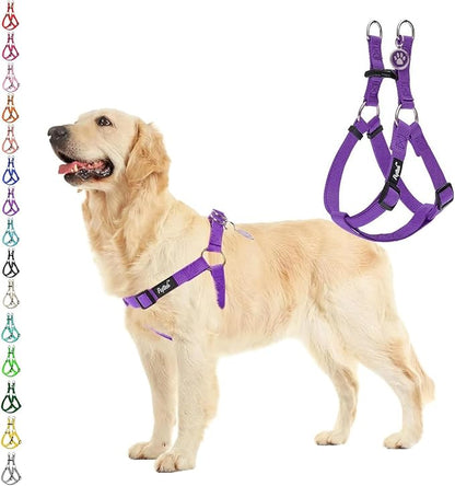 PUPTECK No Pull Dog Harness Soft Adjustable Basic Nylon Step in Puppy Vest Outdoor Walking with ID Tag Medium