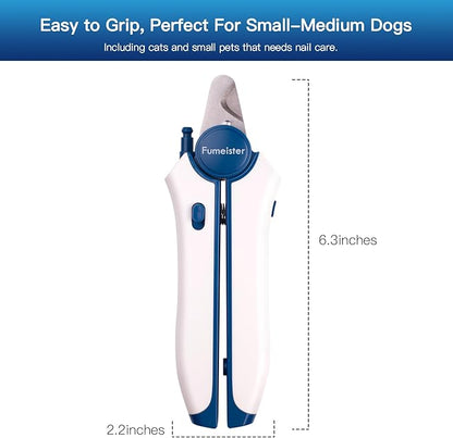 Type-C Rechargeable Dog &amp; Cat Nail Clippers - LED Pet Nail Trimmer with Built-in Nail File, Extra Sharp Blades for Small &amp; Medium Dogs, Indoor Cats (Blue)