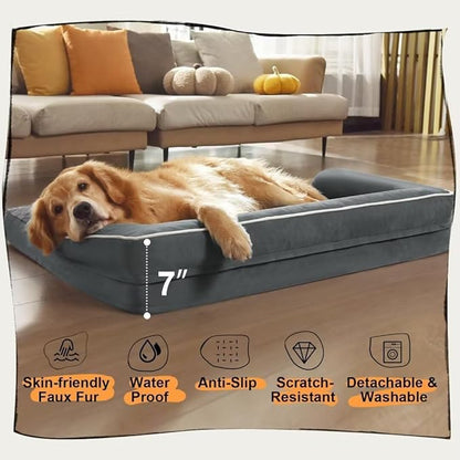 Small Dog Bed and Cat Sofa Waterproof Orthopedic Dog Beds for Small Dogs Cat Bed Comfy Pet Couch Sofa Beds with Washable Removable Cover &amp; Non-Slip Bottom