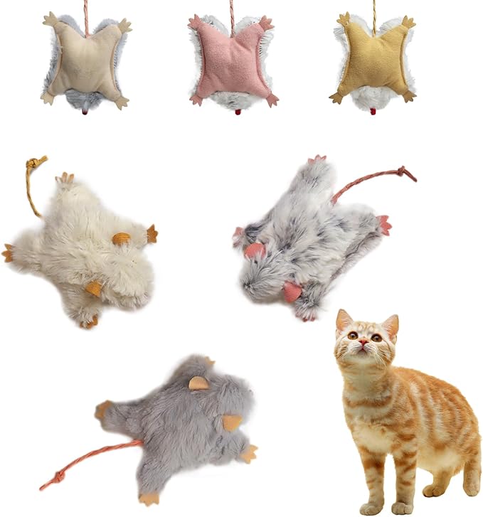 Catnip Cat Mice Toy,3 Pcs Plush Cats Nip Mouse Toys for Teeth Cleaning Chew Kitten Kicker Toy with Crinkle &amp; Bell Cat Interactive Catnip Toys for Indoor Kittens Play Fetch