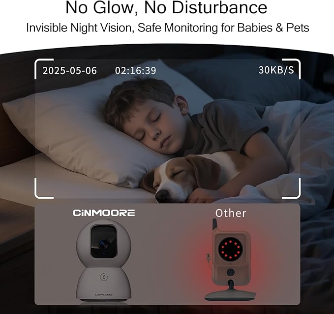 3K Pet/Dog Camera Indoor w/Phone App, No Monthly Fee 64GB Local Storage &amp; AI Tracking Face ID, 2.4/5GHz WiFi Cameras for Home Security Baby Monitor, Pan/Tilt, 2-Way Talk