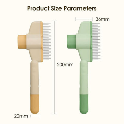 Flea Comb for Cat Hair Removal Comb, 2025 New Self-Cleaning Flea Brush for Cats and Dog, Comfort Cat Hair Removal Tool with Long &amp; Short Stainless Steel Metal Grooming Brush(Yellow)