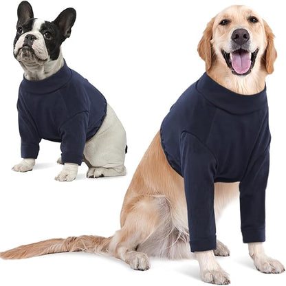 IDOMIK Dog Recovery Suit, Dog Surgery Recovery Suit Front Legs, Comfy Joint Leg Sleeves After Surgery, Elbow Braces Protector for Leg Injuries &amp; Joint Pain, Cone Collar Alternatives,Navy,M