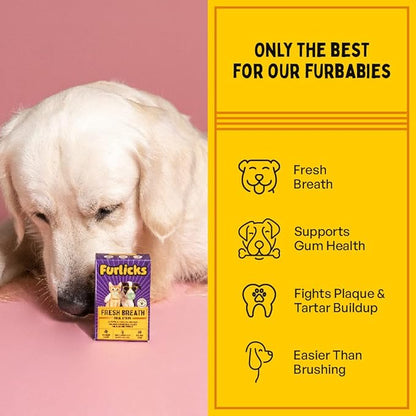 Fresh Breath Oral Strips for Dogs &amp; Cats | Natural Spearmint &amp; Thymol for Easy and Convenient, All-Natural Oral Care (30 Oral Dissolving Strips)