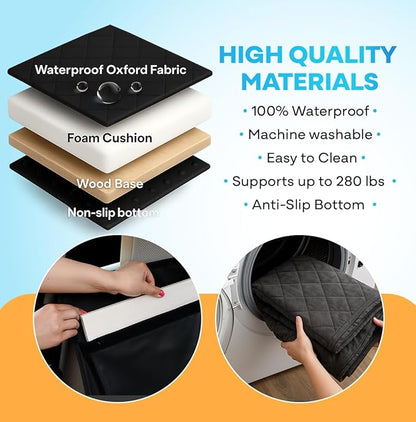 APetsPlanet Dog Car Seat Cover for Back Seat Hard Bottom - Waterproof Backseat Extender for Dogs - Pet Hammock for Car, Truck, SUV - Protector Bed with Mesh Window &amp; Storage - Black, with Door Covers