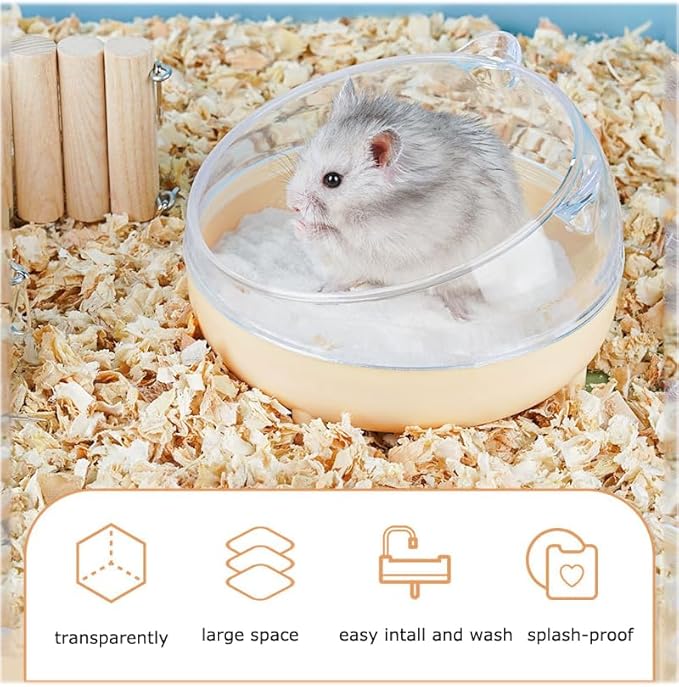 Meow&amp;Woof Hamster Sand Bath Container, Large Sandbox Toilet Gerbil Batheoom, Tiny Chinchilla Dust Bathtub Sand Bath Box for Hamster Cage Accessories 6.5 Inch-Light Green