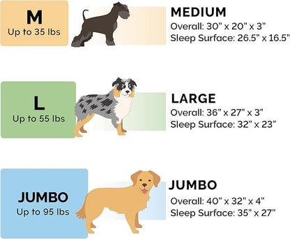 Furhaven Cooling Gel Dog Bed for Medium/Small Dogs w/ Removable Bolsters &amp; Washable Cover, For Dogs Up to 35 lbs - Pinsonic Quilted Paw L Shaped Chaise - Bluestone, Medium