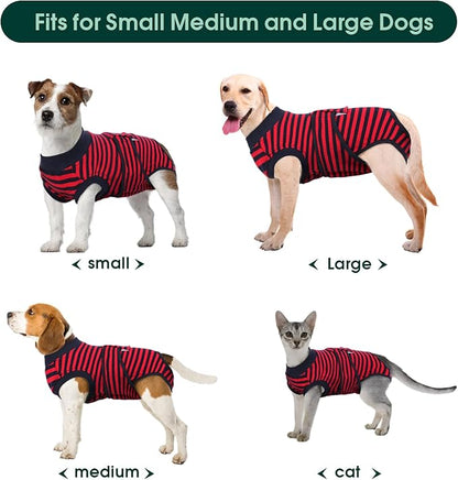 Kuoser Recovery Suit for Dogs Cats After Surgery, Professional Pet Recovery Shirt Dog Abdominal Wounds Bandages, Substitute E-Collar &amp; Cone,Prevent Licking Dog Onesies Pet Surgery Recovery Suit