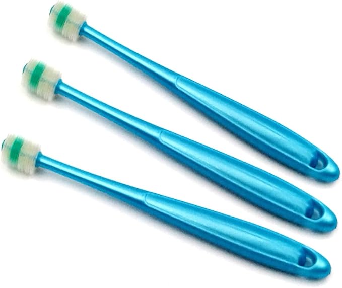 H&amp;H Pets 360-Degree Bristle Toothbrush for Dogs and Cats - Super Soft Nylon bristles Tooth Brush, Puppy Supplies, Dog Brush Set, Pet Supplies Dog Grooming Kit Eco-Friendly (3-Count Pack)