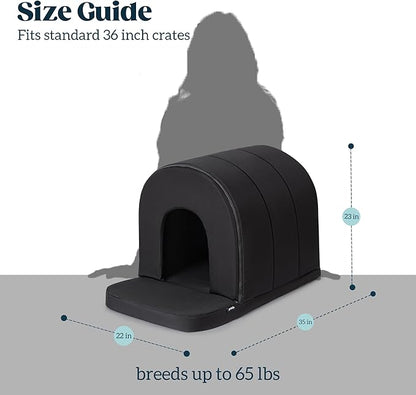 Orthopedic Dog House - Outdoor Waterproof Dog Shelter w/Porch - Indoor Pet House w/Egg-Crate Foam - Cooling - Machine Washable - Ideal for Large Breeds &amp; Fits 36-Inch Crate - 35"x22"