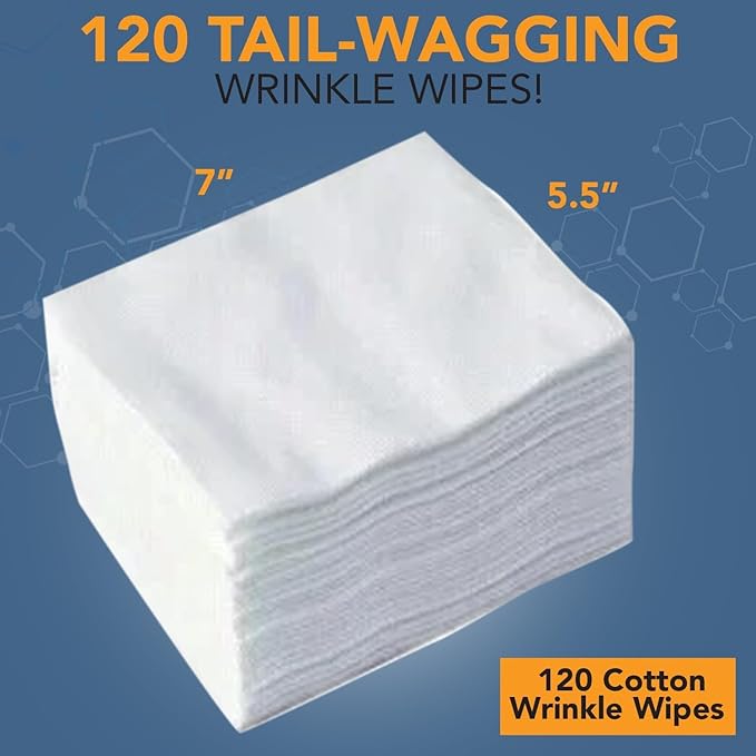NOVEHA Wrinkle XL Wipes for Dogs | Wipes for Bulldog, French Bulldog, Pug, English Bulldog – Wipes for Multiple Areas Removes Dirt, Wrinkles, Folds, Tear Stain, Tail Pockets &amp; Paws (240 Counts)