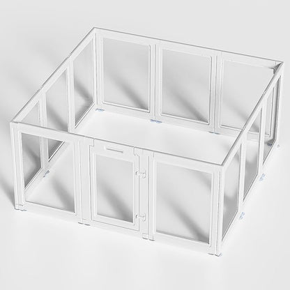 Clear Acrylic Dog Playpen Transparent Dog Playpen Indoor, Easy Assemble Clear Pet Pen for Puppy Bunny Cat Pig, Sturdy &amp; Easy Cleaning Plastic Dog Puppy Fence (23.6" H, 12PCS)