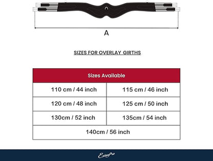 Exion Designer Anatomic Snap Over Lay Girth | Comfortable Leather Horse Girth for English Saddles | Jumping &amp; Riding