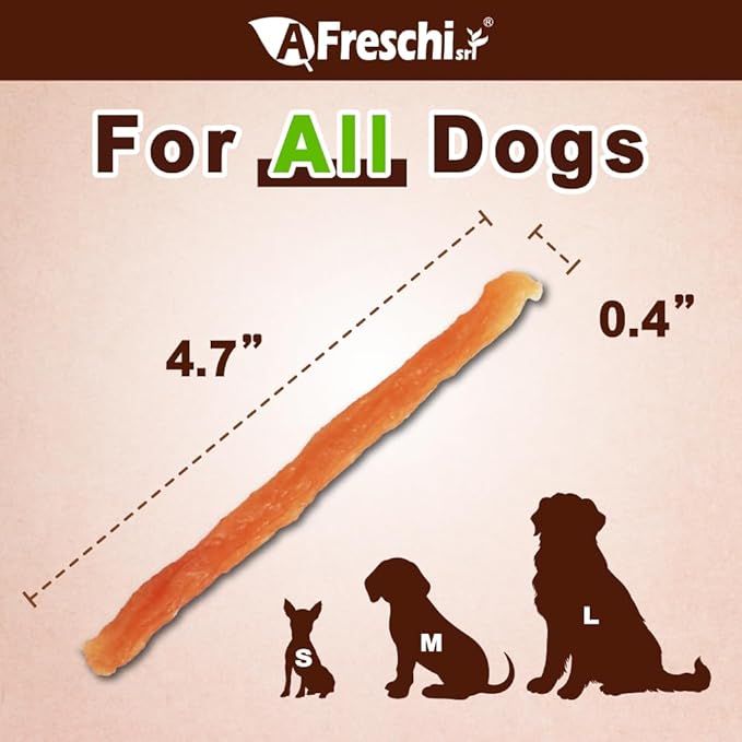 Afreschi Soft Turkey Tendon &amp; Pumpkin Strip 3.5 oz, USA-Sourced Turkey Tendon, Dog Treats for Soft Series, All Natural Human Grade Dog Treat, Suitable for Training chew, Rawhide Alternative