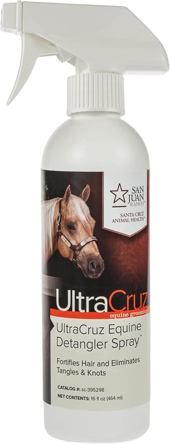 UltraCruz Equine Bright White Horse Shampoo &amp; Conditioner Bundle, 32 oz Each with 16 oz Detangler