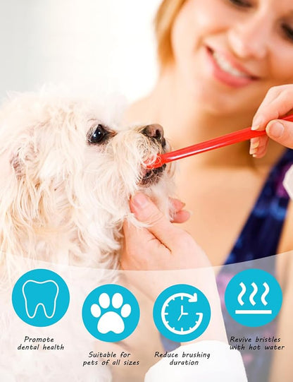 200 Pcs Dog Toothbrush, Pet Double Sided Brushing Kit Long Handle Soft Bristles Dogs Tooth Brush for Small to Large Dog, Cat, Puppy &amp; Kitten, 10 Colors