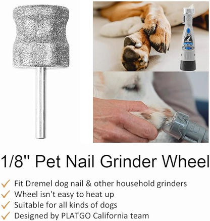 Diamond Dog Nail Grinder for Dremel, Diamond Bit for Big Dog&amp;Pets Nail Care, 1/8&