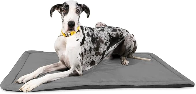 K9 Ballistics Tough Ripstop Dog Crate Pad - Durable &amp; Machine Washable with Non-Skid Bottom and 120-Day Warranty, Fits 54" Wire Crates - XX-Large, Light Gray Velvet