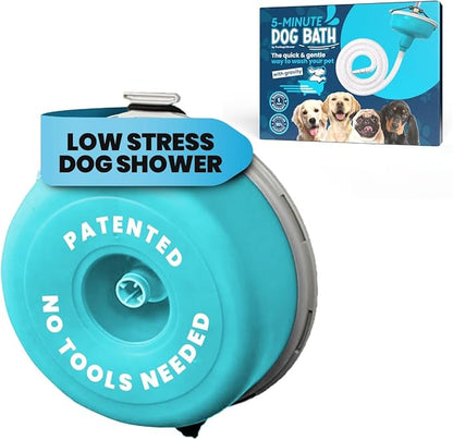 5-MinutePetBath Dog Bath Hose Attachment - Shower Head Accessory for Dog Washing - Low Stress Pet Shower - Portable Wash Station for Grooming, Rinse &amp; Cleaning - Attachable Bathing Essential - Green
