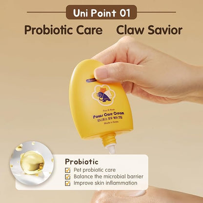 UNIPAWS Probiotic Moisturizing Cream for Dogs &amp; Cats – Organic &amp; Lick-Safe Relief for Dry, Cracked, Itchy Paws, Noses, Elbows &amp; Ears – Skin-Care, Non-Greasy Formula, Made in Korea, 2.1 oz / 60g