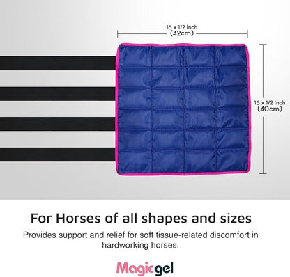 Magic Gel Horse Ice Pack with Carry Case - Single Ice Boots | Cooling Horse Leg Wraps for Hock, Ankle, Knee, Legs, Boots, and Hooves | Horse Tack &amp; Horse Supplies &amp; Ideal Gift for Horse Lovers Women