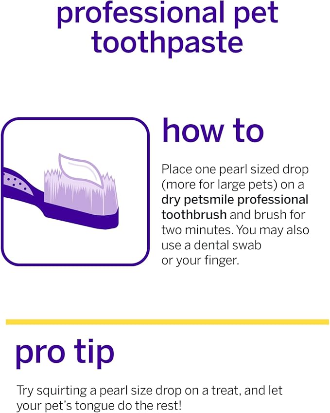 Petsmile Professional Pet Toothpaste for Cats &amp; Dogs - Only VOHC Accepted Toothpaste - Clinically Proven to Control Plaque &amp; Tartar Calprox Formula (London Broil, 4.2 Oz)