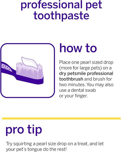 Petsmile Professional Pet Toothpaste for Cats &amp; Dogs - Only VOHC Accepted Toothpaste - Clinically Proven to Control Plaque &amp; Tartar Calprox Formula (London Broil, 4.2 Oz)