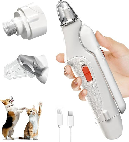 2 in 1 Dog Nail Clippers &amp; Cat Nail Clippers Trimmers for Large Medium Small Dogs Cats Claw Trimmer Quick Sensor and Safety Guard USB Rechargeable Dogs Nail Trimmer with Catcher &amp; 2 LED Lights