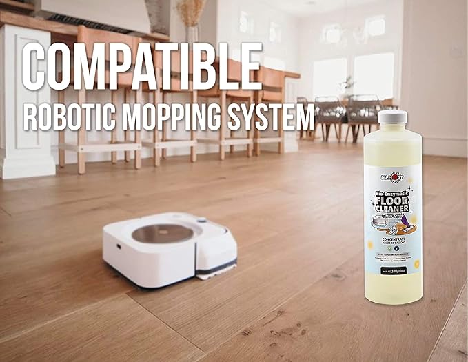 DU-MOST Enzymatic Floor Cleaner Concentrate (1 Oz Makes 1 Gal), No, Streak, No Rinsing, Kids &amp; Pets Safe, Hard Surface Floors, Citrus Scent, 16 Fl Oz