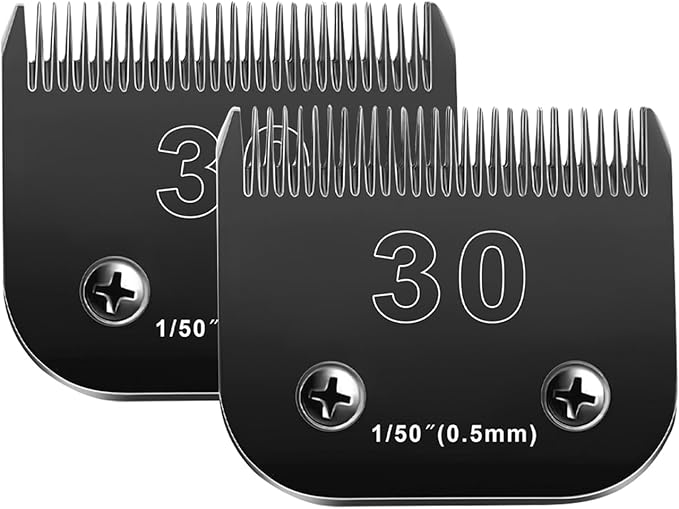 30 Blades Dog Grooming Blades Compatible with Andis/Oster A5/Wahl KM-10 Series Dog Clippers,Detachable Dog Clipper Replacement Blades,Black,(30
