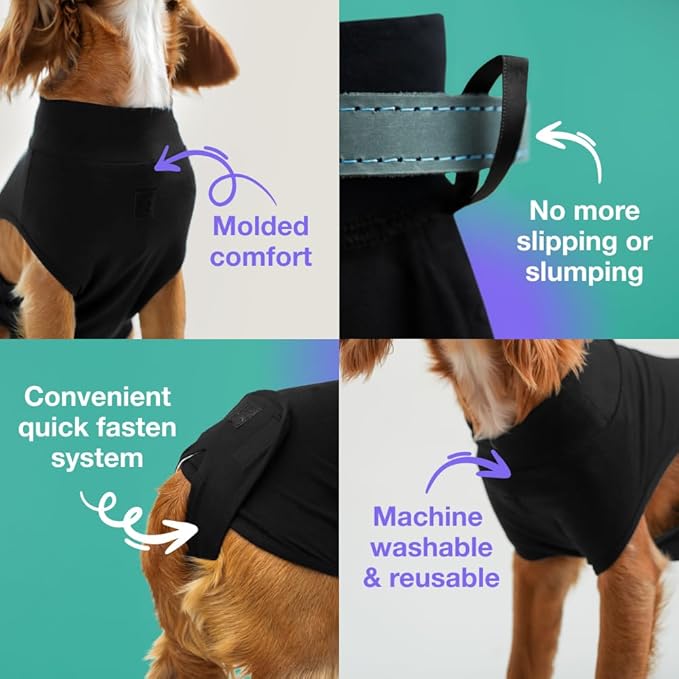 PupShield - Dog Surgery Recovery Suit Male and Female - All Dog Sizes - Easy to Use Anti Licking Design Breathable Comfortable - Spay &amp; Neuter Recovery Suit - Surgical Onesie - Cone Alternative