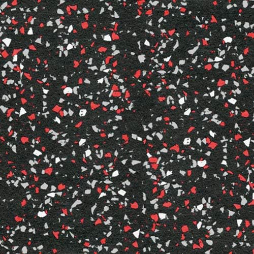 American Floor Mats - Extreme Rubber Gym Tiles - 1 Inch Thick Colorful Rubber Mats - Superior Shock and Sound Absorbing - 35% Red/Grey/White - 2&
