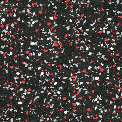 American Extreme Rubber Gym Mat - 1 Inch Thick Colorful Mats - Superior Shock &amp; Sound Absorbing - 35% Red/Grey/White 100 Pack (Covers 400 Sq Ft)