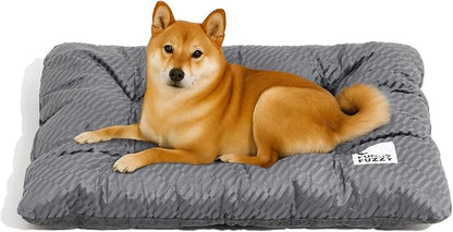 FUNNY FUZZY 35×23 Washable Dog Crate Bed,Orthopedic Cushion Mattress for Large Dogs-Fits 36 Inch Dog Crates, Reversible,Durable &amp; Comfortable Pet Bed,L,Charcoal Grey