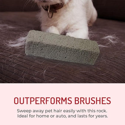 Pet Hair Remover Rock – 3 Pack Reusable Dog &amp; Cat Hair Cleaner for Carpet, Upholstery &amp; Auto Interiors – Easy Lint &amp; Fur Removal Tool – No Roller or Brush