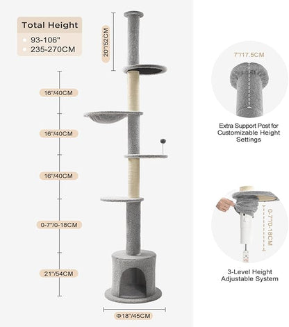 Made4Pets Floor to Ceiling Cat Tree 93-106&