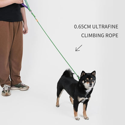 Dog Anti-Slip Leash 5FT with Metal Stopper - Durable No-Pull Training Lead for Small, Medium &amp; Large Dogs - Comfortable Handle Nylon Rope, Tangle-Free Pet Walking Leash (Green, 5.6FT)
