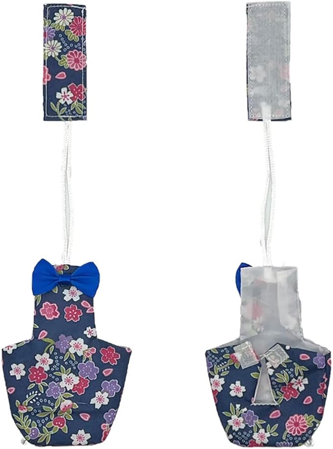 2 PCS Floral Parrot Diapers Bird Flight Suit Diaper Blue&amp;Green Reusable Inner Layer Parrot for Parakeet Parrot Mini Macaw, Medium