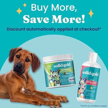 Solid Gold SeaMeal Cat Probiotic &amp; Dog Probiotics for Digestive Health - Kelp Powder Dog &amp; Cat Multivitamin Supplement w/Prebiotics &amp; Digestive Enzymes for Skin, Coat, &amp; Gut + Immune Support - 3.5oz