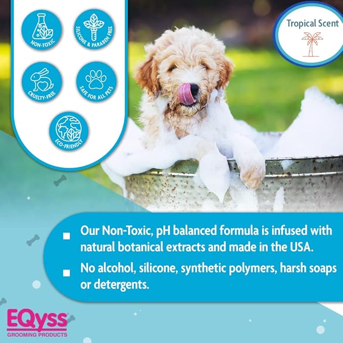 EQyss Premier Pet Shampoo - Cleanses &amp; Moisturizes Coat, Adds Volume, Intensifies Colors, Residue-free Finish - For All Dogs, Cats, Puppies (16 oz)