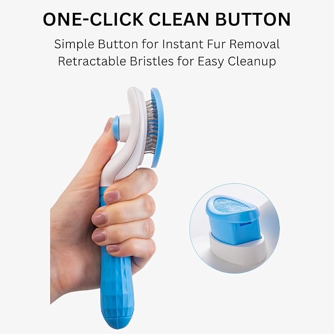 AIXINPET Cat &amp; Dog Self Cleaning Slicker Brush - Easy to Remove Loose Fur, Harmless Deshedding Grooming Tool, Massaging Function - Suitable for Shedding &amp; Furry Pets, like Rabbits and Ferrets