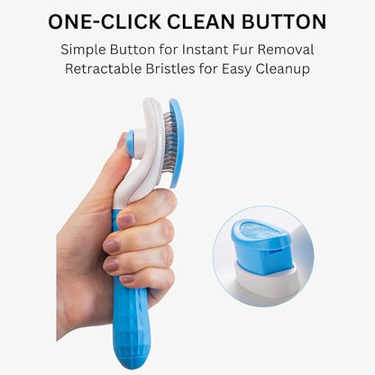 AIXINPET Cat &amp; Dog Self Cleaning Slicker Brush - Easy to Remove Loose Fur, Harmless Deshedding Grooming Tool, Massaging Function - Suitable for Shedding &amp; Furry Pets, like Rabbits and Ferrets