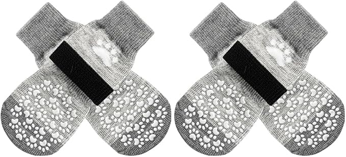 EXPAWLORER Anti Slip Dog Socks to Prevent Licking Paws, Dog Shoes for Hot Pavement, Dog Booties for Small Medium Large Senior Dogs, Traction Control Boots &amp; Paw Protectors for Hardwood Floors