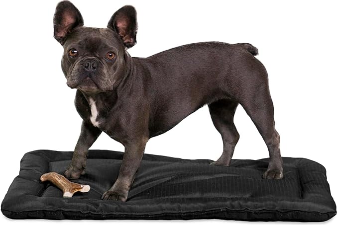 K9 Ballistics Tough Ripstop Dog Crate Pad - Durable &amp; Machine Washable with Non-Skid Bottom and 120-Day Warranty, Fits 30" Wire Crates - Small, Obsidian Black