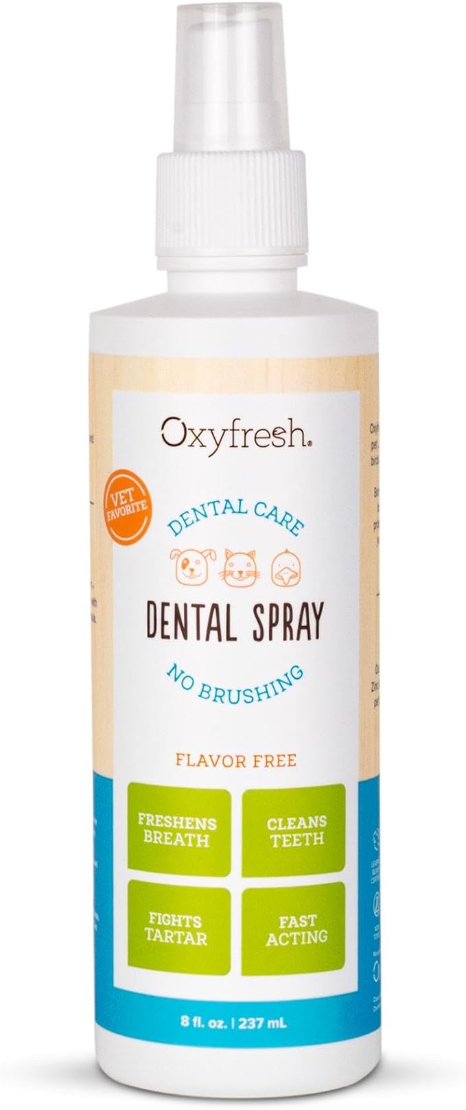 Oxyfresh Advanced Pet Dental Spray – Instant Dog and Cat Fresh Breath: Easiest No Brushing Pet Dental Solution for Dogs and Cats – Best Way to Fight Plaque, Keep Teeth &amp; Gums Healthy, 8oz.