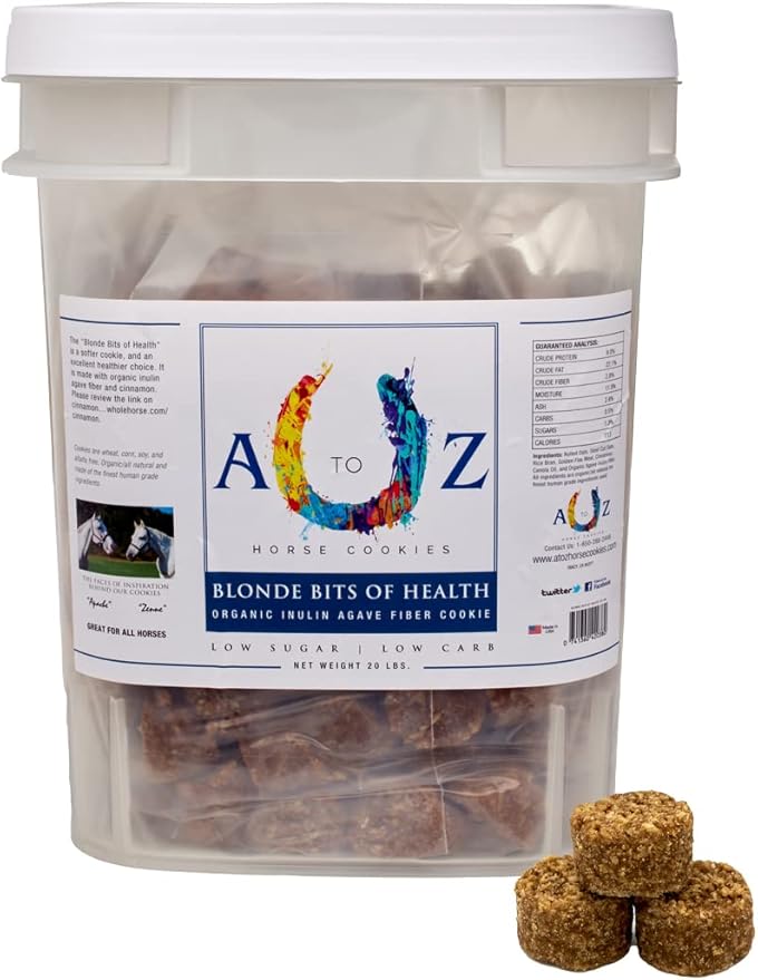 Horse Treats, Blonde Bits of Health, Low Carb/Sugar, A Softer Cookie, Wheat, Corn, Soy &amp; Alfalfa Free, Made with Cinnamon &amp; Agave, All Natural Ingredients, 20 lb